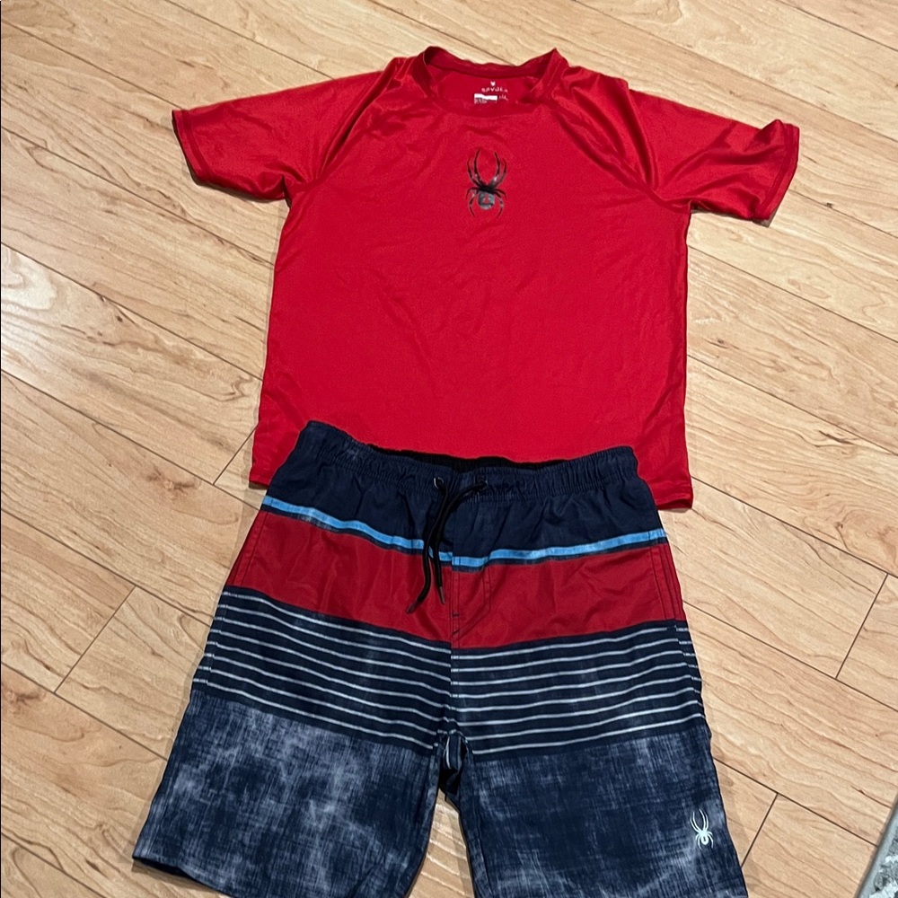Spyder Red and Blue Kids Swim Set